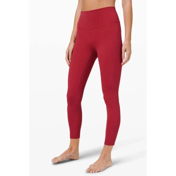 Lululemon Women's Size 2 Red Wunder Under High Rise Leggings - Picture 1 of 6